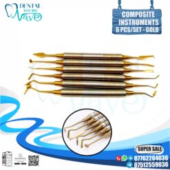 6pcs Dental Composite Instruments Set - Gold/Titanium Plated